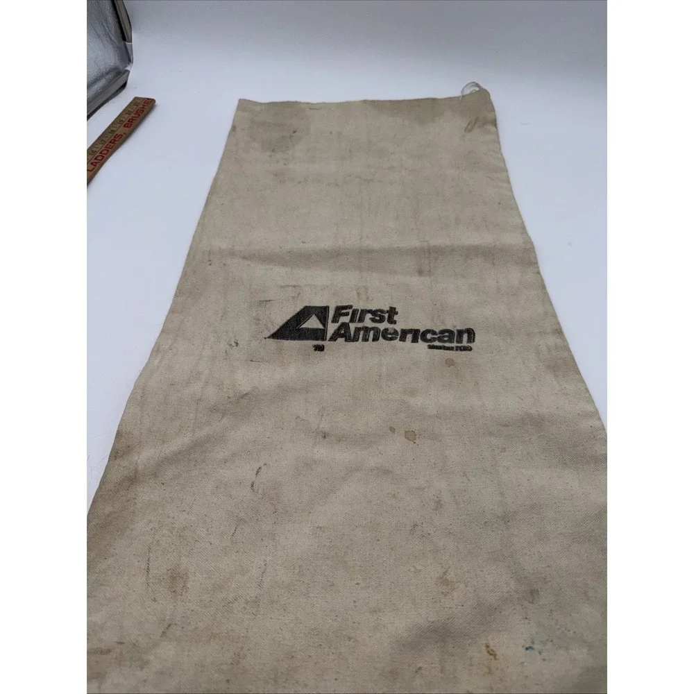 First American Bank Rare Vintage Canvas Money Deposit Bag 13